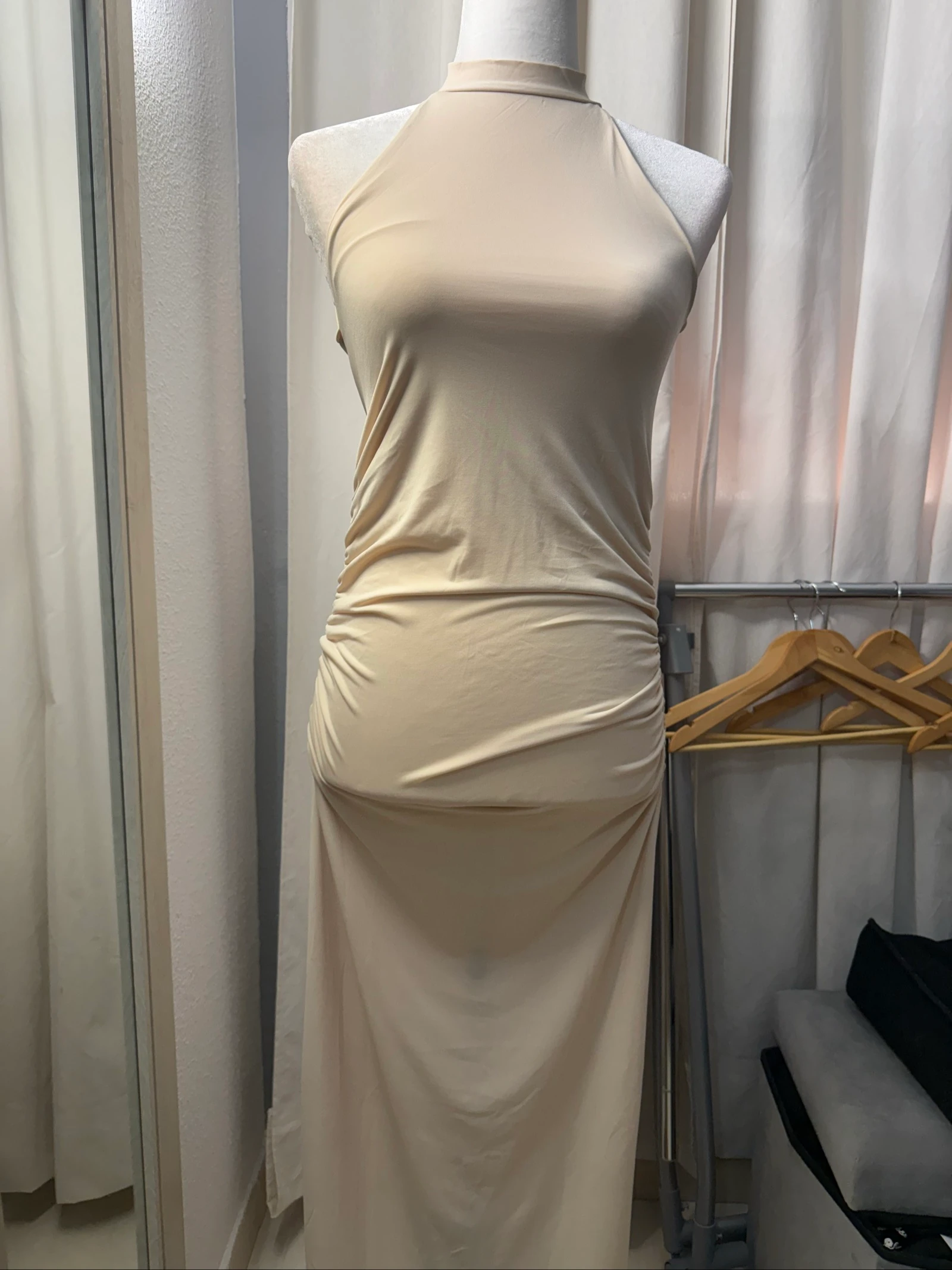 beige lange jurk – photo 3